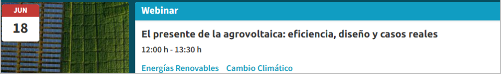 WEBINAR El presente de la agrovoltaica: eficiencia, diseño y casos reales